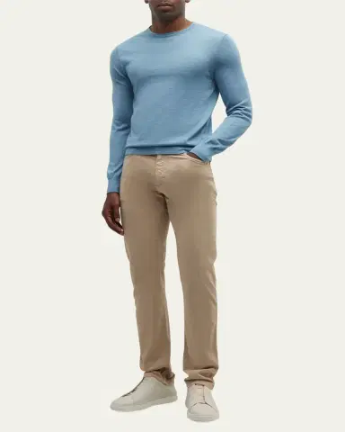 ZEGNA Men's Brushed Cotton 5-Pocket Trousers | Thumbnail 8