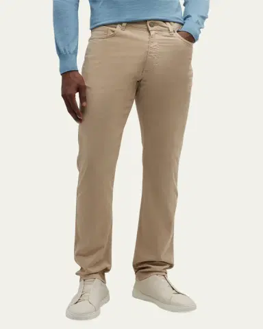 ZEGNA Men's Brushed Cotton 5-Pocket Trousers | Thumbnail 10
