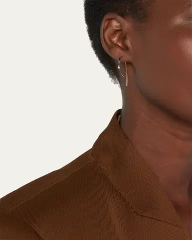 Lana 14K Gold Small Flat Forward Facing Hooked On Hoop Earrings with Diamonds | Thumbnail 2