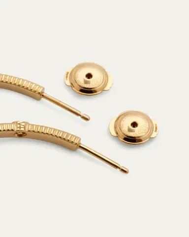 Viltier Rayon Lapis Extra-Large Hoop Earrings in 18K Yellow Gold and Diamonds | Thumbnail 4