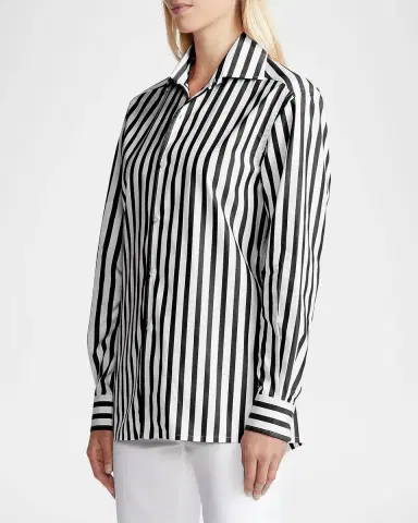 Ralph Lauren Collection Capri Stripe Button-Down Shirt | Thumbnail 4
