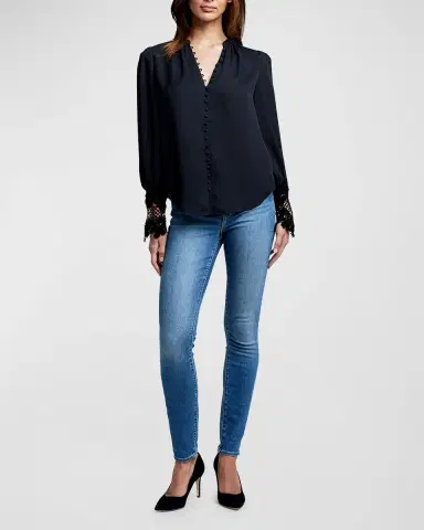L'Agence Ava Lace-Cuff Blouse | Thumbnail 11