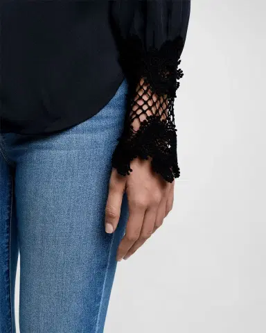 L'Agence Ava Lace-Cuff Blouse | Thumbnail 14