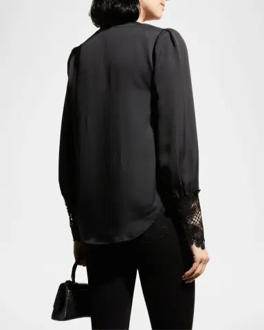 L'Agence Ava Lace-Cuff Blouse | Thumbnail 15