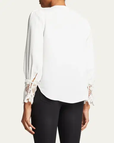L'Agence Ava Lace-Cuff Blouse | Thumbnail 8