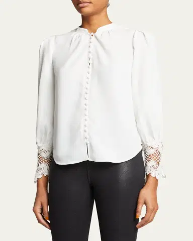 L'Agence Ava Lace-Cuff Blouse | Thumbnail 9