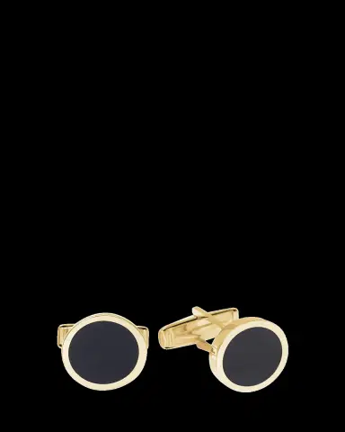 Bergdorf Goodman Men's 18K Yellow Gold Black Onyx Cufflinks | Thumbnail 2