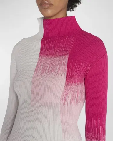 Giorgio Armani Ribbed Ombre Turtleneck Sweater | Thumbnail 4 Giorgio Armani Ribbed Ombre Turtleneck Sweater | Thumbnail 4