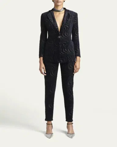 Giorgio Armani Swirl Jacquard Jersey Single-Breasted Blazer Jacket | Thumbnail 2 Giorgio Armani Swirl Jacquard Jersey Single-Breasted Blazer Jacket | Thumbnail 2