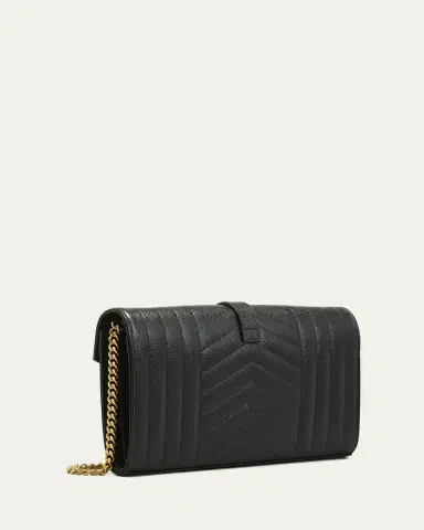 Saint Laurent Envelope Triquilt YSL Crossbody in Grained Leather | Thumbnail 3 Saint Laurent Envelope Triquilt YSL Crossbody in Grained Leather | Thumbnail 3