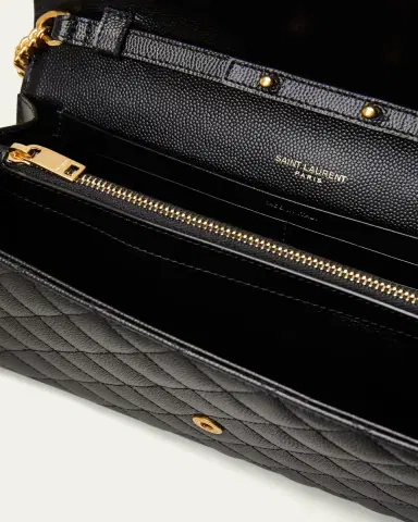 Saint Laurent Envelope Triquilt YSL Crossbody in Grained Leather | Thumbnail 4 Saint Laurent Envelope Triquilt YSL Crossbody in Grained Leather | Thumbnail 4