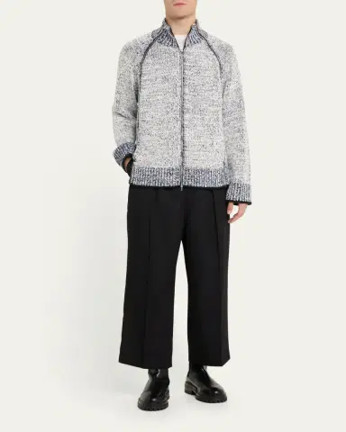 3.1 Phillip Lim Men's Marled Full-Zip Cardigan Sweater | Thumbnail 2