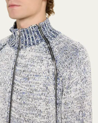 3.1 Phillip Lim Men's Marled Full-Zip Cardigan Sweater | Thumbnail 5