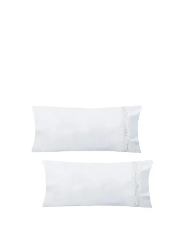 Essential Embroidered Pillowcase Pair, STANDARD CASE