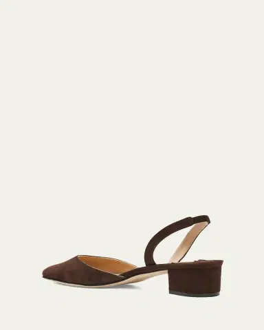 Manolo Blahnik Aspro Suede Slingback Ballerina Pumps | Thumbnail 4
