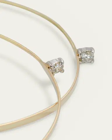 Lana 14K Gold Solo Large Flat Upside Down Hoop Earrings with Diamonds, 60mm | Thumbnail 4 Lana 14K Gold Solo Large Flat Upside Down Hoop Earrings with Diamonds, 60mm | Thumbnail 4
