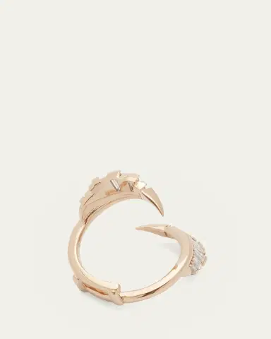 NAK ARMSTRONG Ruched Open Coil Ring Guard with White Diamonds and 20K | Thumbnail 4 NAK ARMSTRONG Ruched Open Coil Ring Guard with White Diamonds and 20K | Thumbnail 4