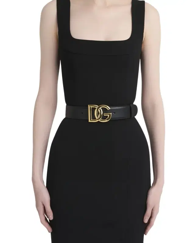 DG Logo Buckle Leather Belt