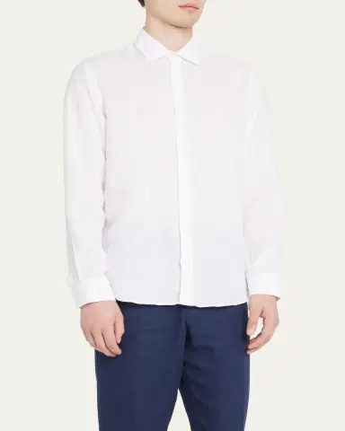 Orlebar Brown Men's Giles Linen Sport Shirt | Thumbnail 4