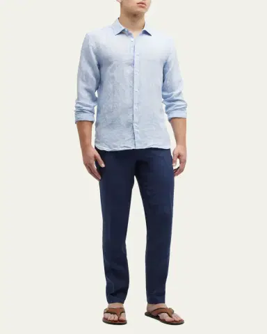 Orlebar Brown Men's Giles Linen Sport Shirt | Thumbnail 2 Orlebar Brown Men's Giles Linen Sport Shirt | Thumbnail 2