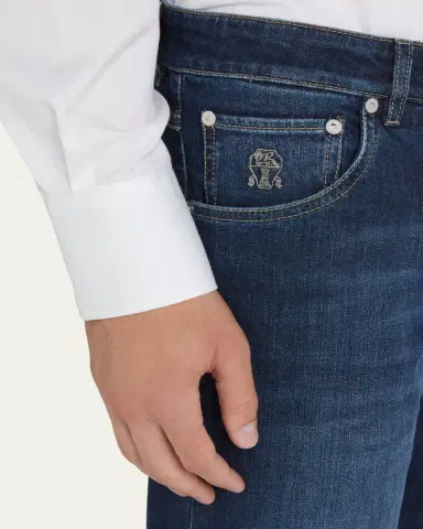 Brunello Cucinelli Men's 5-Pocket Denim Jeans | Thumbnail 5 Brunello Cucinelli Men's 5-Pocket Denim Jeans | Thumbnail 5