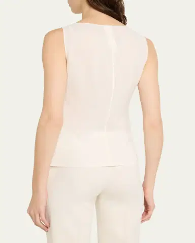 Akris Scoop-Neck Silk Georgette Tank Top | Thumbnail 3 Akris Scoop-Neck Silk Georgette Tank Top | Thumbnail 3