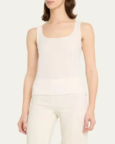 Akris Scoop-Neck Silk Georgette Tank Top | Thumbnail 4 Akris Scoop-Neck Silk Georgette Tank Top | Thumbnail 4