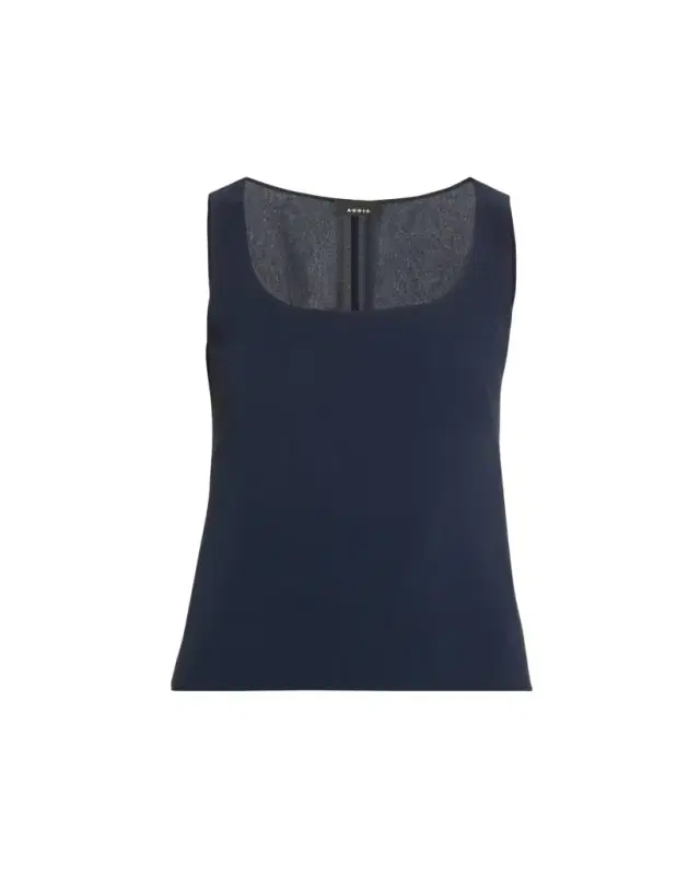 Scoop-Neck Silk Georgette Tank Top