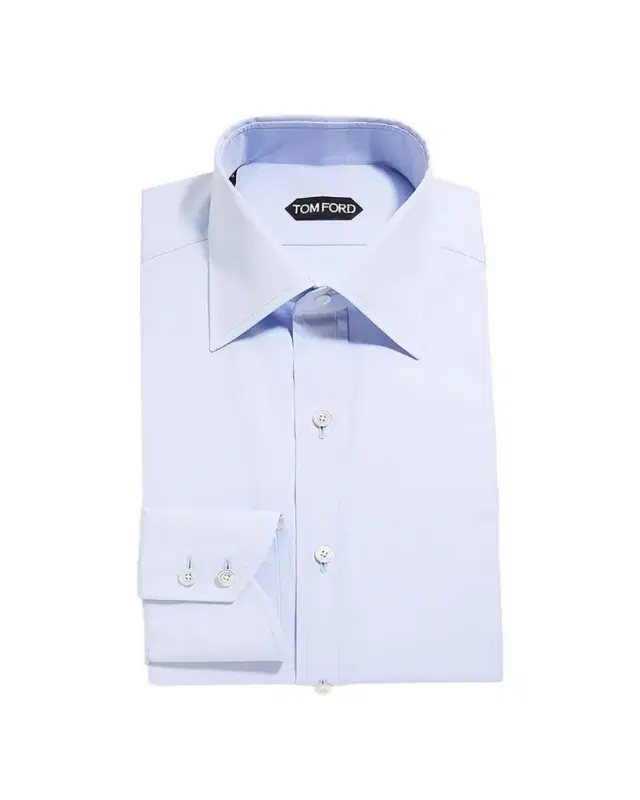 TOM FORD Men's Solid Point Collar Dress Shirt