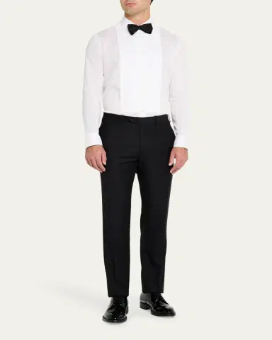 Kiton Men's Wool Tuxedo Trousers | Thumbnail 2