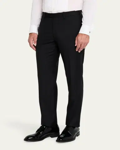 Kiton Men's Wool Tuxedo Trousers | Thumbnail 4