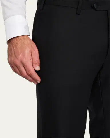 Kiton Men's Wool Tuxedo Trousers | Thumbnail 5