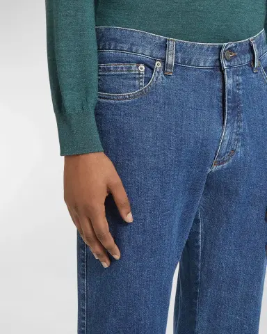 ZEGNA Men's Stonewash Denim 5-Pocket Jeans | Thumbnail 3