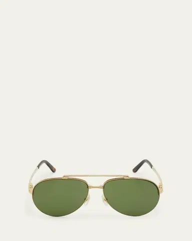 Cartier Men's Metal Double-Bridge Aviator Sunglasses | Thumbnail 2 Cartier Men's Metal Double-Bridge Aviator Sunglasses | Thumbnail 2