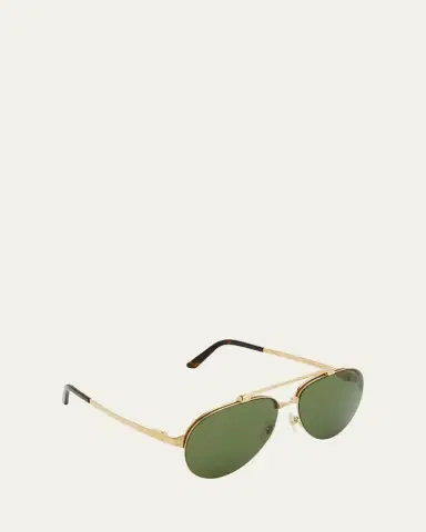 Cartier Men's Metal Double-Bridge Aviator Sunglasses | Thumbnail 3 Cartier Men's Metal Double-Bridge Aviator Sunglasses | Thumbnail 3
