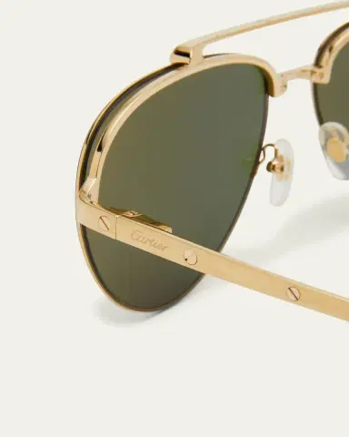 Cartier Men's Metal Double-Bridge Aviator Sunglasses | Thumbnail 5 Cartier Men's Metal Double-Bridge Aviator Sunglasses | Thumbnail 5