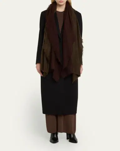 Denis Colomb Fuzzy Feture Two-Tone Cashmere Scarf | Thumbnail 12
