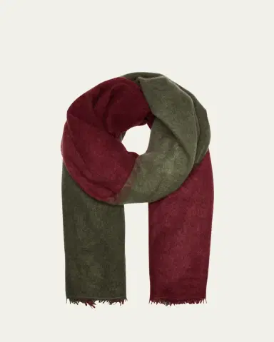 Denis Colomb Fuzzy Feture Two-Tone Cashmere Scarf | Thumbnail 3
