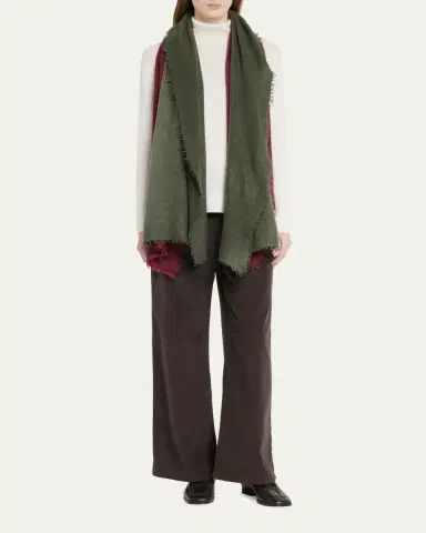 Denis Colomb Fuzzy Feture Two-Tone Cashmere Scarf | Thumbnail 4