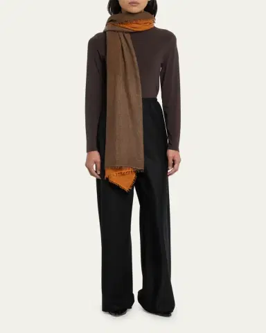 Denis Colomb Fuzzy Feture Two-Tone Cashmere Scarf | Thumbnail 8