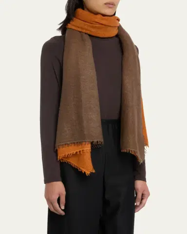 Denis Colomb Fuzzy Feture Two-Tone Cashmere Scarf | Thumbnail 9