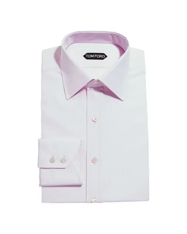Men's Solid Point Collar Dress Shirt
