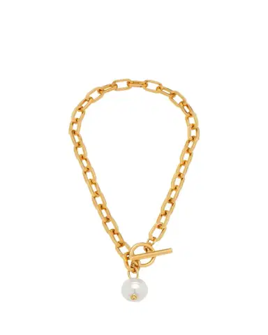 ben-amun Gold Chain Toggle Necklace with Pearly Drop | Thumbnail 1