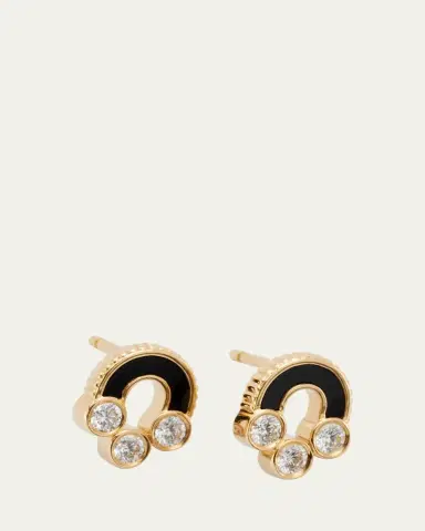 Viltier Magnetic Stud Earrings in Onyx, 18K Yellow Gold and Diamonds | Thumbnail 3 Viltier Magnetic Stud Earrings in Onyx, 18K Yellow Gold and Diamonds | Thumbnail 3