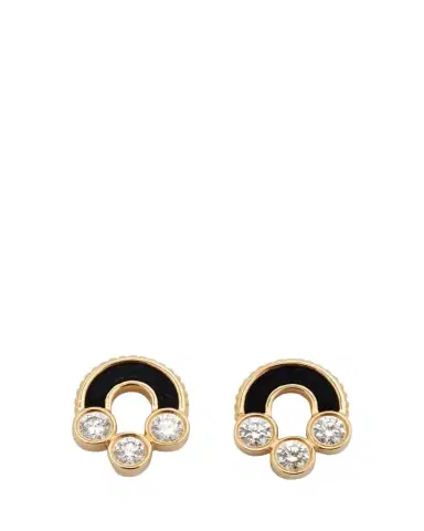 Viltier Magnetic Stud Earrings in Onyx, 18K Yellow Gold and Diamonds | Thumbnail 1 Viltier Magnetic Stud Earrings in Onyx, 18K Yellow Gold and Diamonds | Thumbnail 1