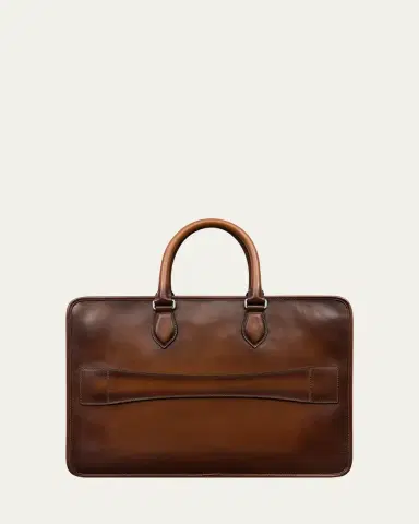 Berluti Men's Un Jour Scritto Leather Briefcase | Thumbnail 2 Berluti Men's Un Jour Scritto Leather Briefcase | Thumbnail 2