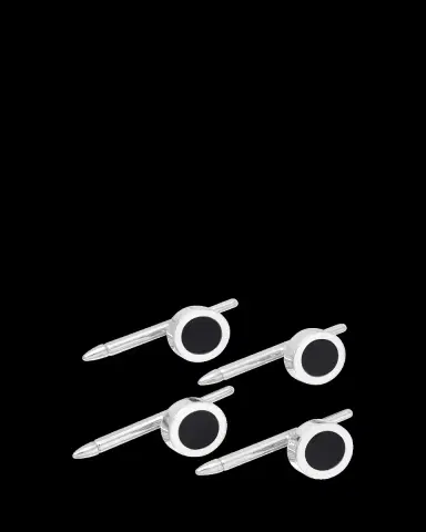 Bergdorf Goodman Men's 18K White Gold Black Onyx Shirt Studs | Thumbnail 2