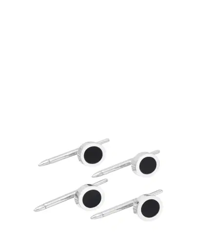 Bergdorf Goodman Men's 18K White Gold Black Onyx Shirt Studs | Thumbnail 1