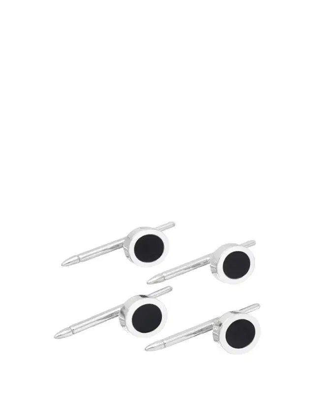 Bergdorf Goodman Men's 18K White Gold Black Onyx Shirt Studs