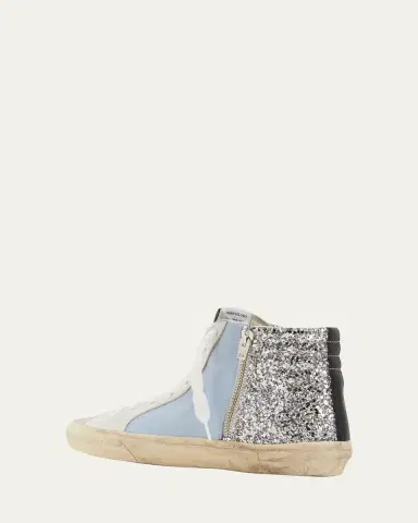 Golden Goose Slide Mid-Top Glitter Leather Sneakers | Thumbnail 4 Golden Goose Slide Mid-Top Glitter Leather Sneakers | Thumbnail 4